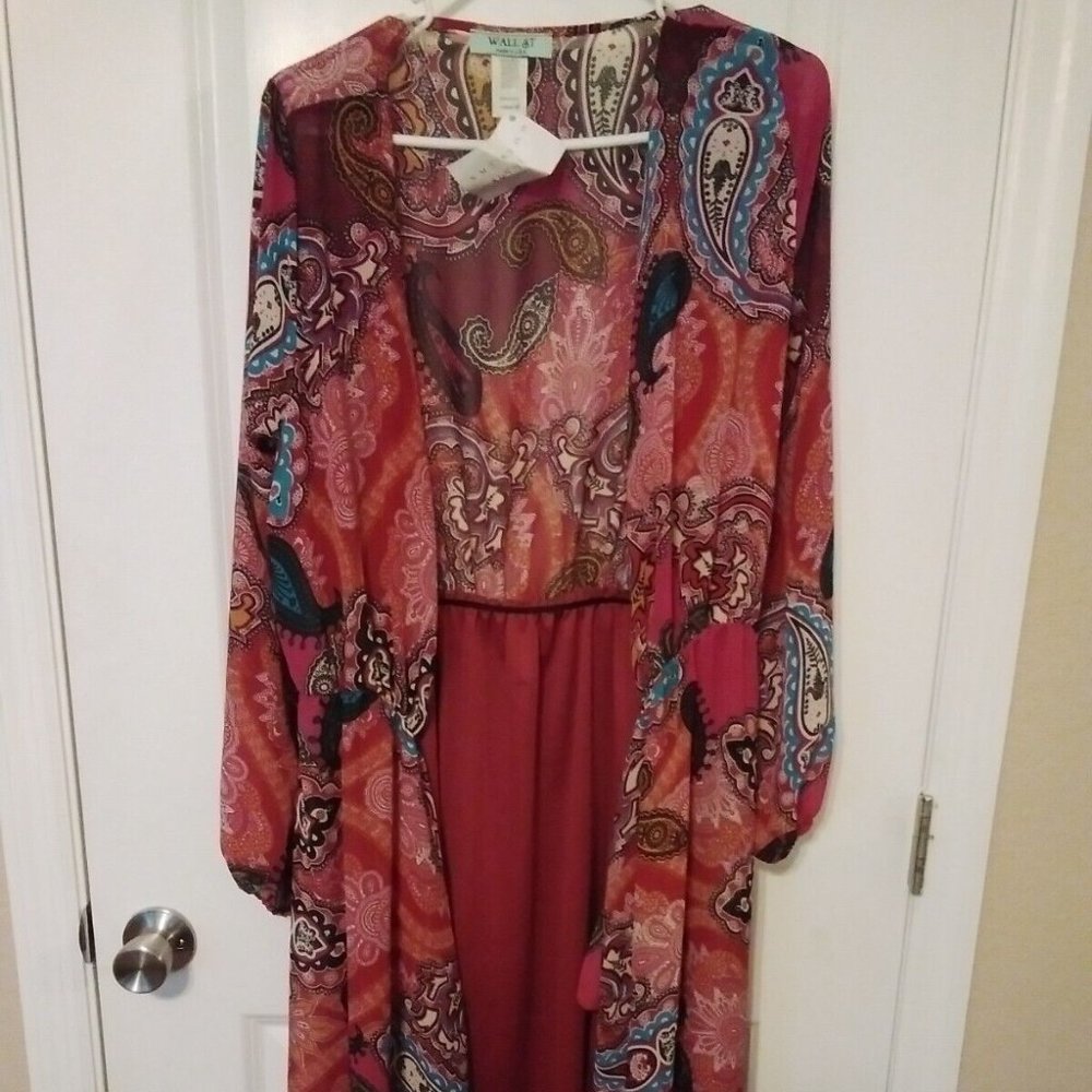 Women's Wall Street Fashion Floral Multi-colored Maxi Dress